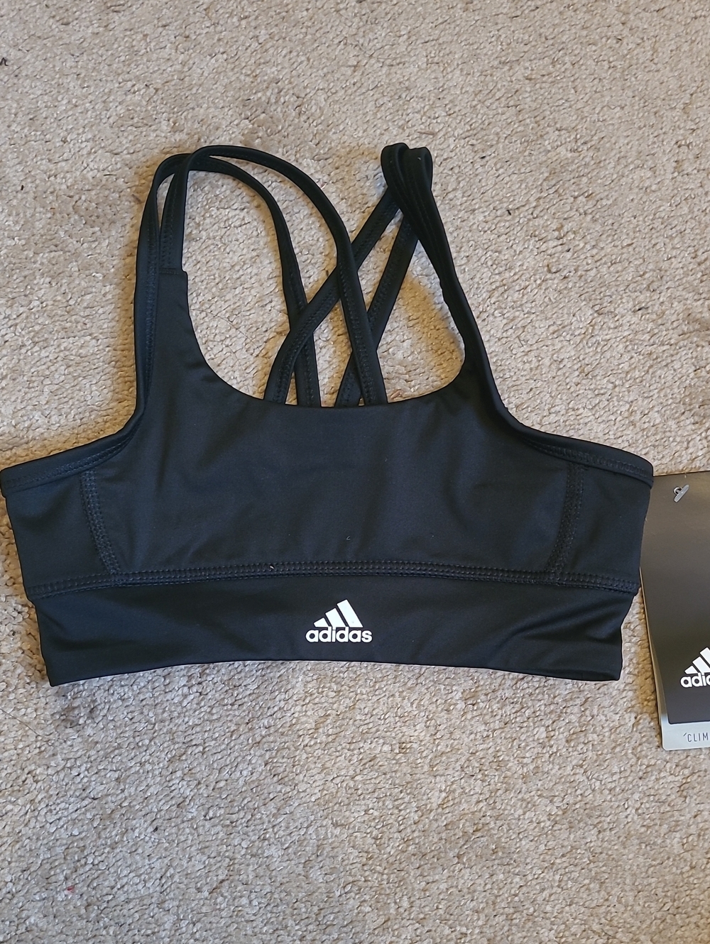 adidas Black Crisscross Back Sports Bra